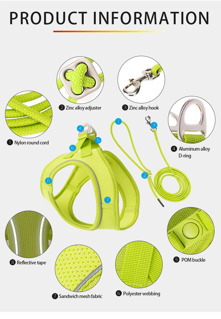 SoftStep™ Reflective Dog Harness & Leash Set