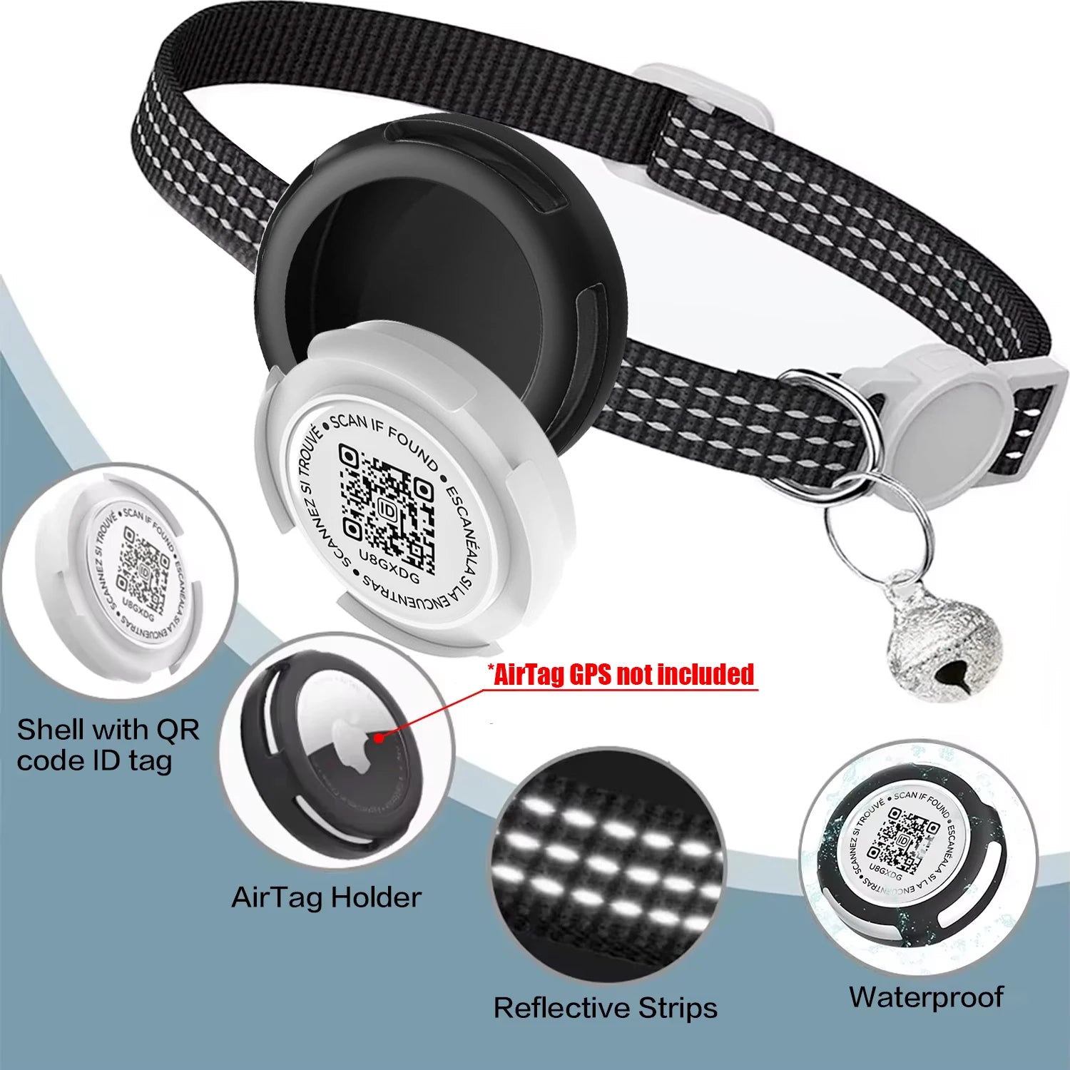 DualGuard™ AirTag & QR ID Cat Collar
