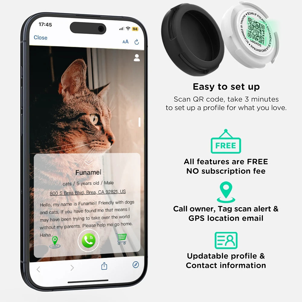 DualGuard™ AirTag & QR ID Cat Collar